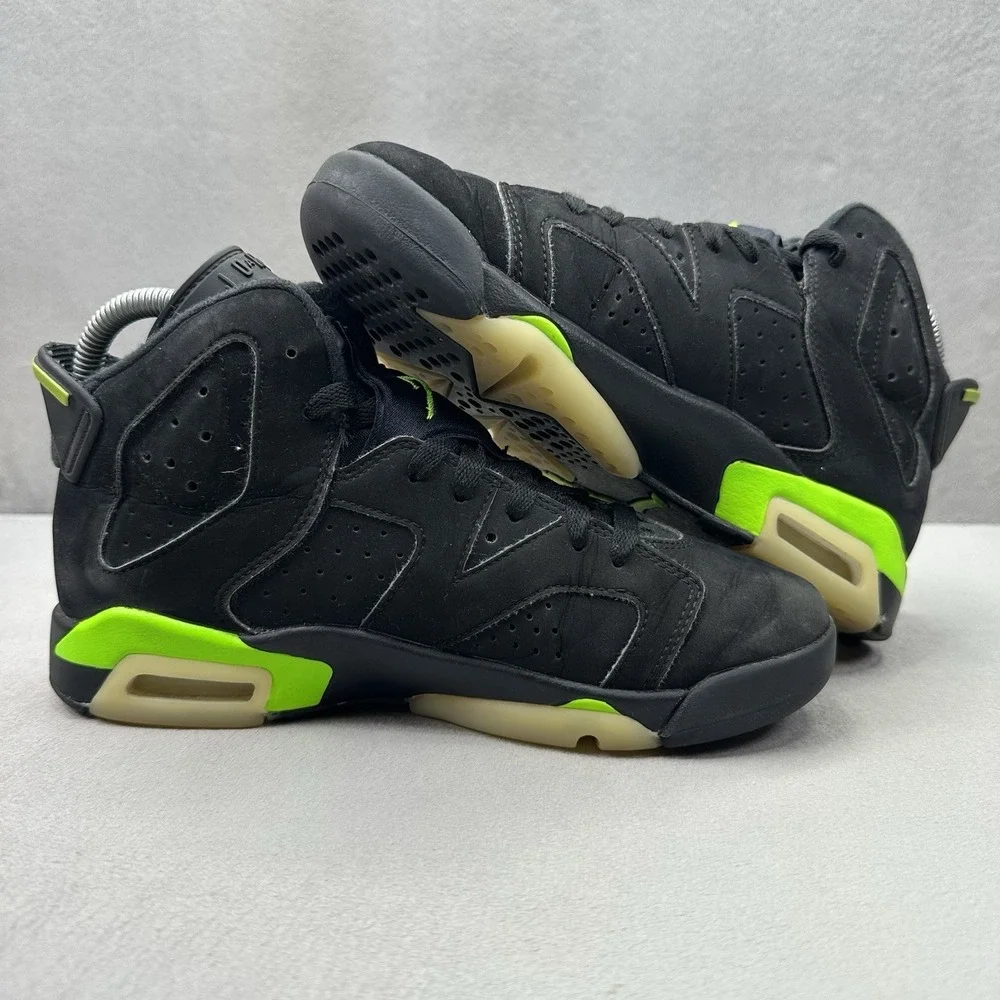 Size 5Y / Womens 6.5 Nike Air Jordan 6 Retro GS Electric Green Shoes 384665-003‎